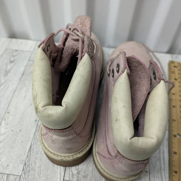 Timberland Pink Kids Lace-Up Boots - Picture 4 of 9
